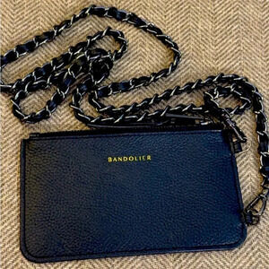Authentic Bandolier Black Leather Zipper Bag Pouch & Strap (Final Price Drop)